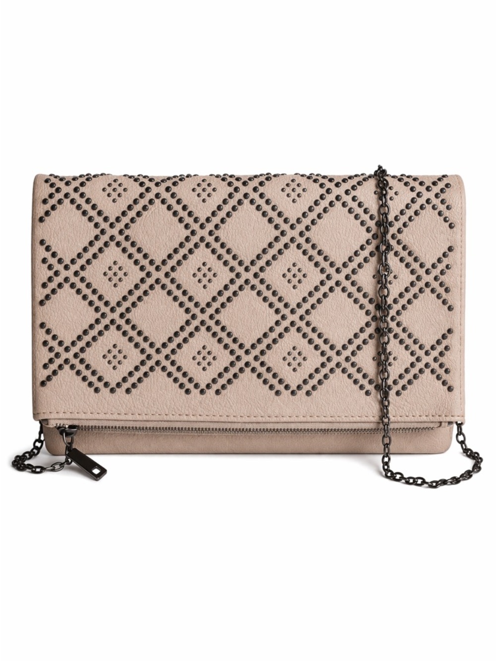 Studded Clutch with Chain Strap